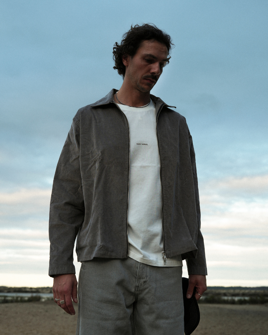 Zipper Shirt Corduroy - Stone