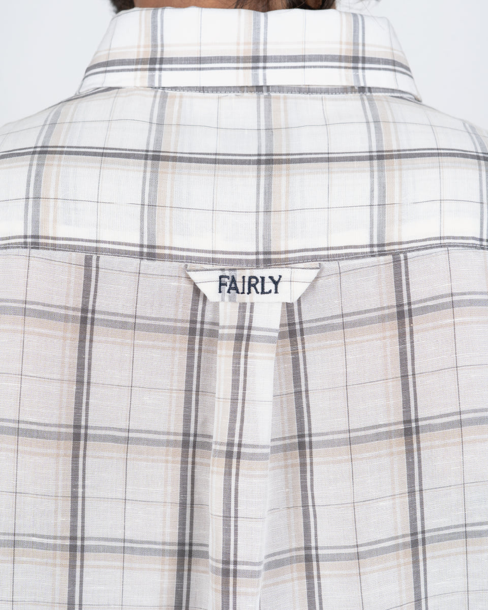 Office Shirt Linen Plaid