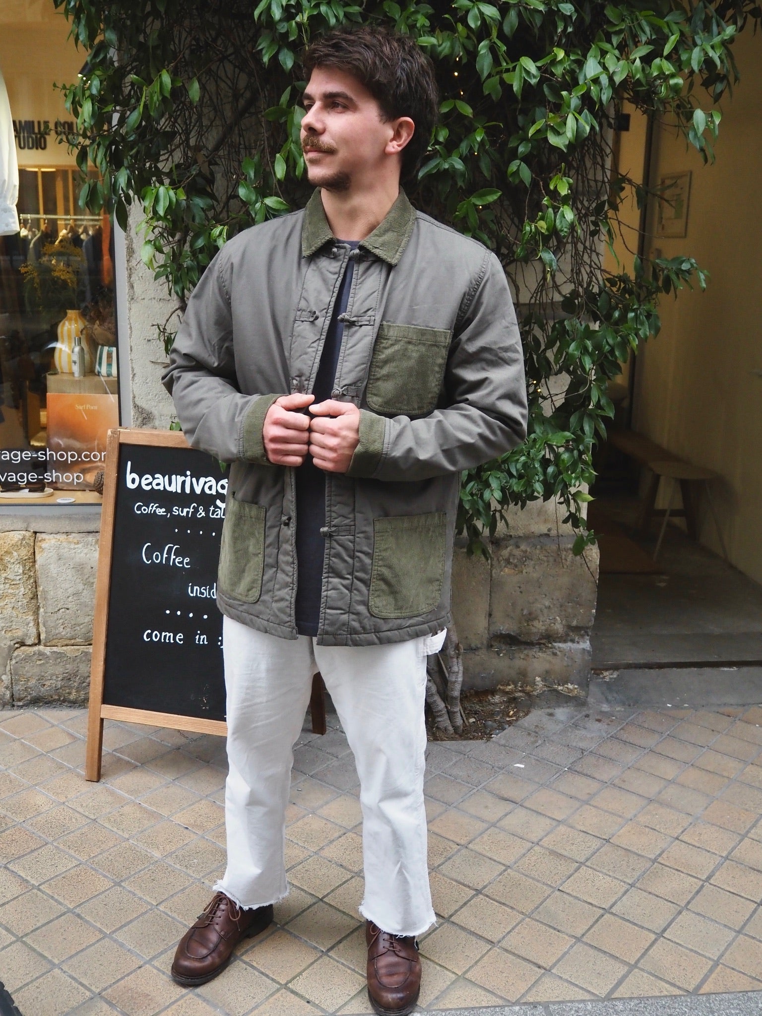 Shanghai Coat Khaki - Bleu