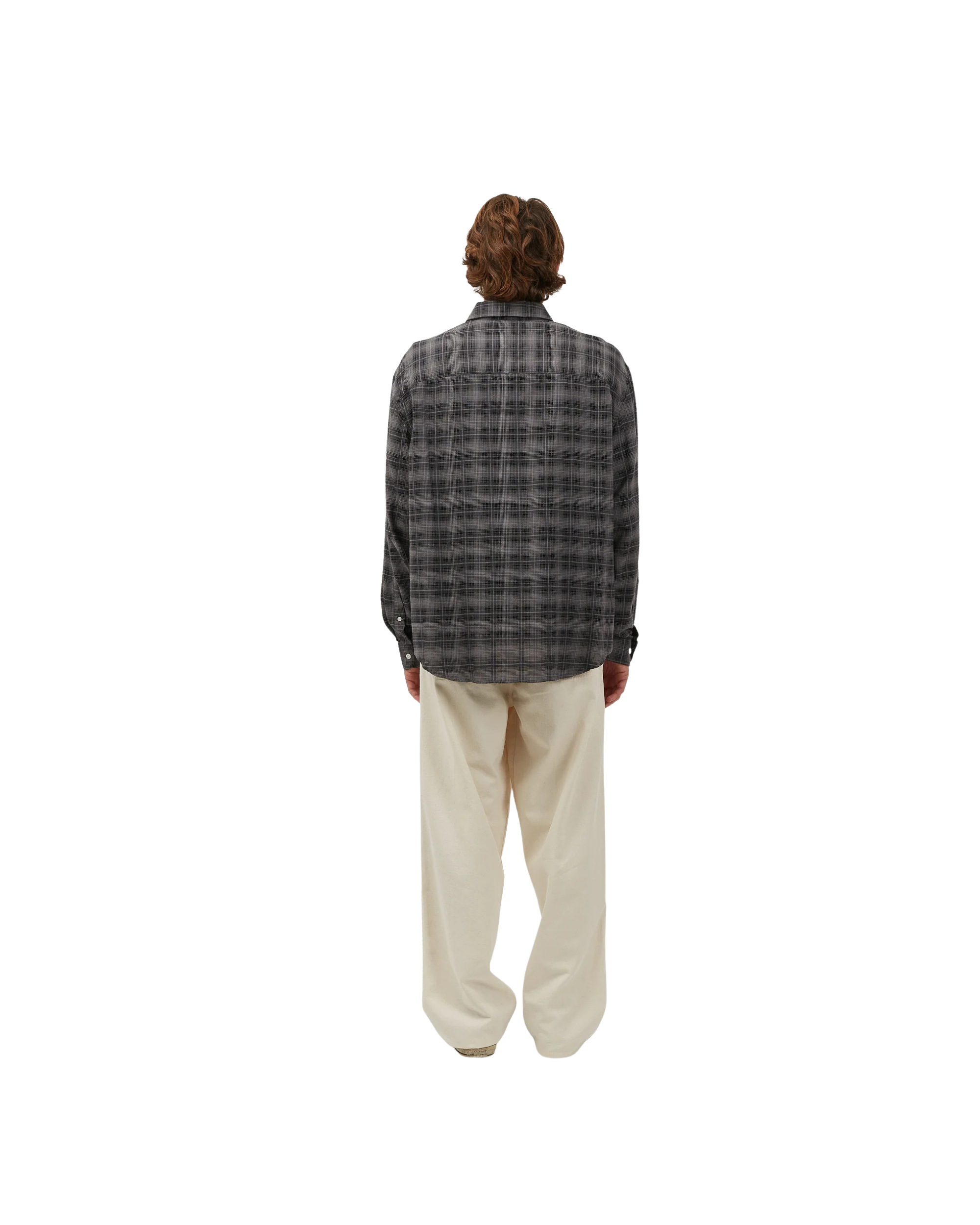 Oversized Shirt Merino Plaid Black